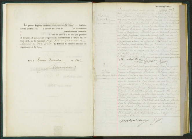 Commune de Pantin : registre des actes de décès.