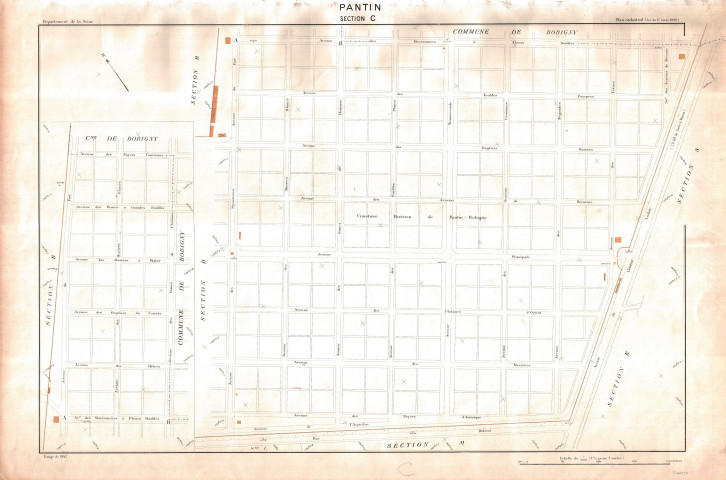 Cadastre rénové de 1955. - Section C : feuille parcellaire.