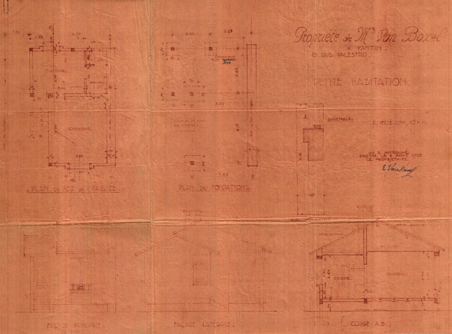 13 rue Palestro, construction d'un pavillon d'un rez-de-chaussée : permis de construire.