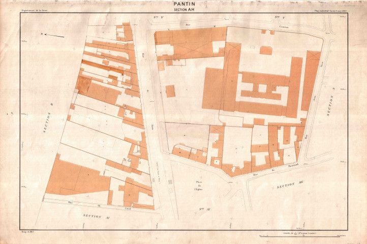 Cadastre rénové de 1955. - Section AH : feuille parcellaire.