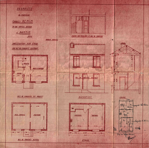 24 rue Toffier-Decaux, surélévation d'un étage : permis de construire.