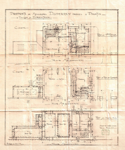 2 rue Meissonnier, rue Méhul et rue Paul-Bert, construction d'une usine et d'un pavillon pour le directeur de l'usine : permis de construire.