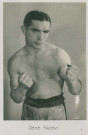 Portrait du boxeur René Facovi : carte postale noir et blanc.