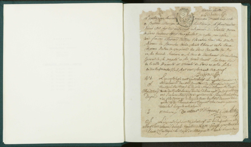 Paroisse Saint-Germain : registre des actes de baptême, mariage et sépulture.