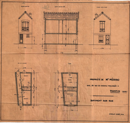 68 rue de Candale-Prolongée : permis de construire.