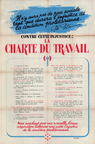 Charte du travail : affiche.