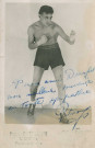Portrait du boxeur Roger Gatehouse : photographie noir et blanc.