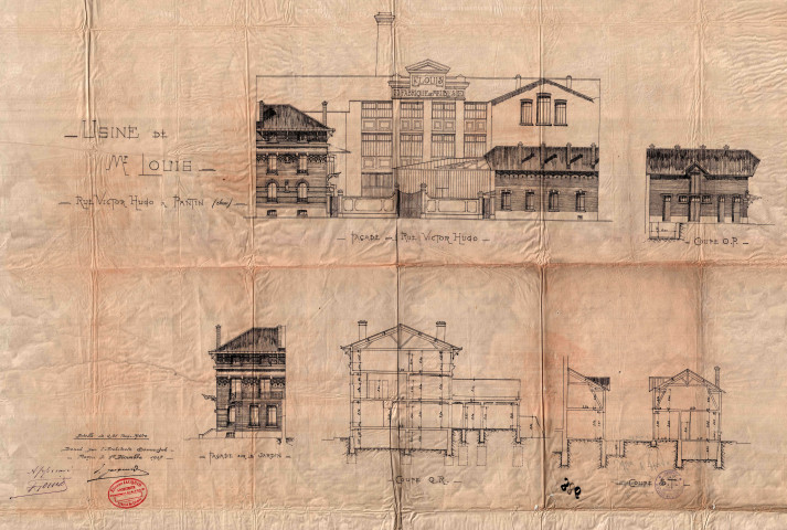 37-39 rue Victor-Hugo, construction d'une usine avec pavillon d'habitation : permis de construire.