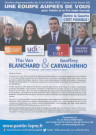 Élections départementales des 22 et 29 mars 2015. - Canton Pantin-Le Pré-Saint-Gervais, premier tour : profession de foi et bulletin de vote d'Une équipe auprès de vous pour Pantin et le Pré-Saint-Gervais.
