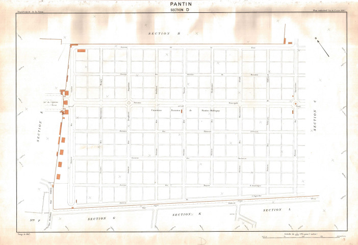 Cadastre rénové de 1955. - Section D : feuille parcellaire.